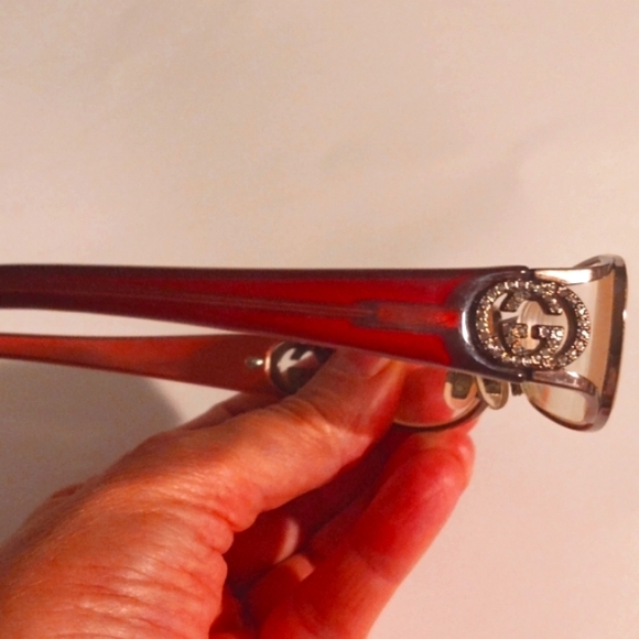 Vintage Gucci GG Women's Brownish  Bronze Eyeglasses Frames with Rhinestones - Picture 10 of 12